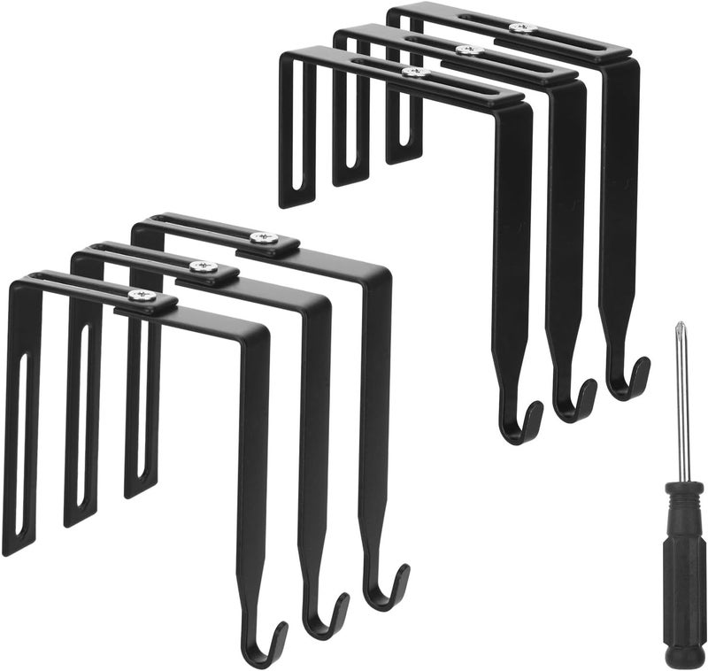 Hoohnnaa 6Pcs Adjustable Cubicle Hooks, Over the Door Hooks, Office Cubicle Accessories, Metal Desk Hook for Bag, Over the Door Mirror Hooks, Cubicle Coat Hook, Door Mirror Hanger, Cubical Accessories for Work - Image 1